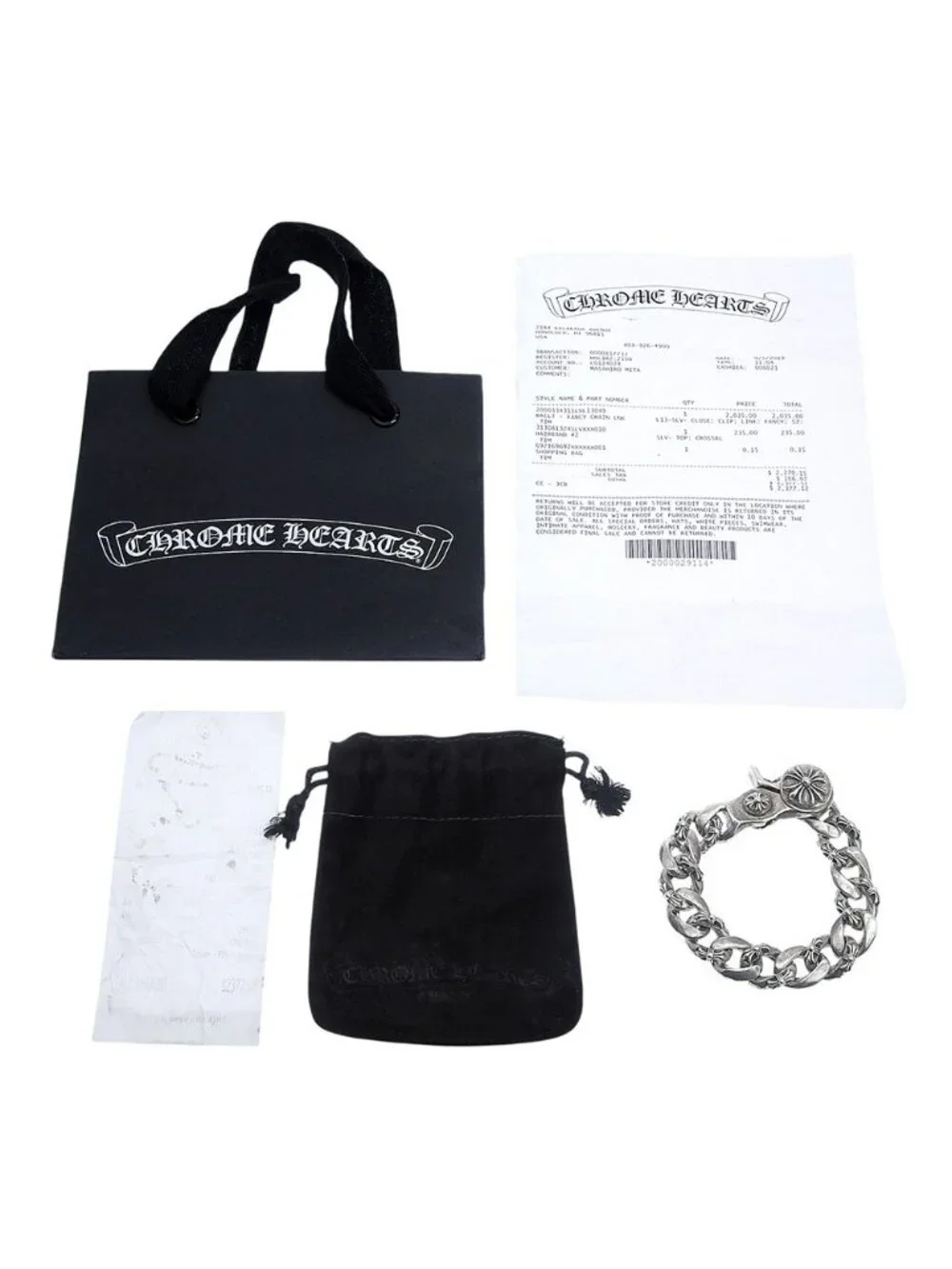 Chrome Hearts Fancy Chain Lnk 925 Sterling Silver Bracelet